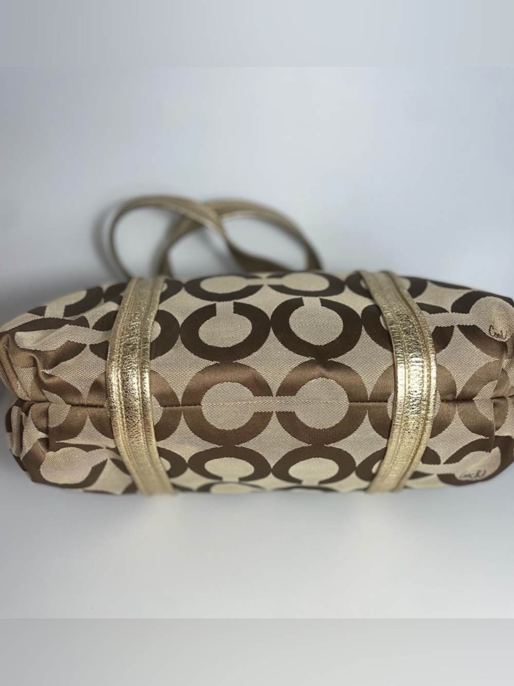 Coach Poppy 2009 Gold Metallic Op Art Glam Tote 13826 - Picture 10 of 16